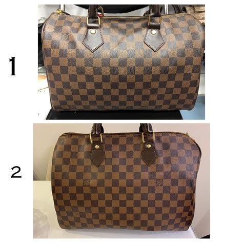 louis vuitton damier speedy real vs fake|louis Vuitton Speedy bag pattern.